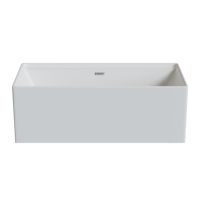 Baignoire carrée autoportante en acrylique pour hôtel, villa, spa, avec drain central, pour projets de salle de bain 2-3 personnes