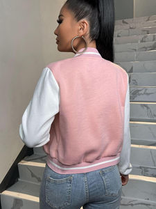 เสื้อครอปสตรีเสื้อแจ็กเก็ตคอตตอนขนสัตว์ระบายอากาศได้ดีปักลายยาวสำหรับฤดูหนาว - Product Image 5