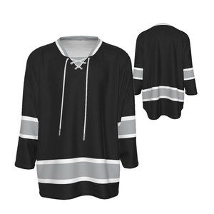 Jersey de Hockey Personalizado en Negro, Gris y Plateado, Estilo Único, Transpirable, Tejido Ecológico de Poliéster/Algodón, el Mejor - Product Image 4