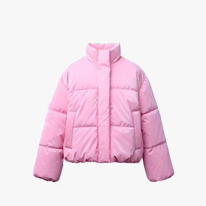 Latest Stand Collar High Quality Puffer Jacket With Breathable <b>Nylon</b> <b>Fabric</b> Cheap Rate Trending Outfits Winters Best Collection - Product Image 1