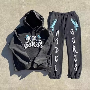 Streetwear Y2k T Shirt Hip Hop Retro Patchwork Letter T Shirt Men and Women <b>Sequined</b> Striped Sportswear Sweatpants <b>Two</b> <b>Piece</b> <b>Set</b> - Product Image 3