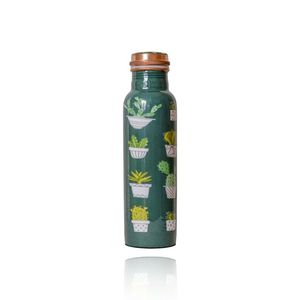 Elegante botella de agua de cobre con estampado floral ideal para Mujeres Hombres regalo hogar cocina viaje fitness y uso de bienestar - Product Image 2