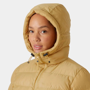 Logo personnalisé OEM de sable Parka en duvet gonflé actif pour femmes avec capuche réglable et matelassé Veste en duvet d'hiver à bulles pour femmes - Product Image 3