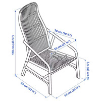 Fauteuil de détente en rotin naturel pour salon, hôtel, appartement, villa - Mobilier d'extérieur écologique au design moderne