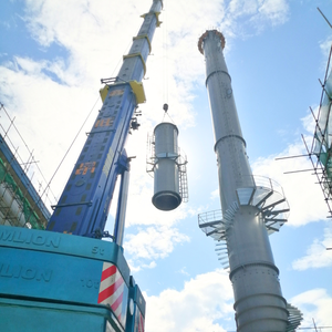 <span class=keywords><strong>Cheminée</strong></span> industrielle autoportante en acier de 80 m, conception modulaire anti-corrosion, avec revêtement en aluminium-magnésium pour les gaz de combustion d'usine - Product Image 2