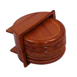 Proveedor a granel Posavasos de té de madera con soporte Fabricante de tendencia Posavasos decorativos para el hogar al mejor precio - Product Image 4