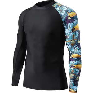 ชุดกีฬาคิกบ็อกซิ่งแบบยูนิเซ็กซ์ รับสกรีนโลโก้ เสื้อยืด MMA แบบยืดกระชับ กางเกงมวยไทย กางเกงรัดรูป กางเกงแรชการ์ด ชุดยูโด/บราซิลเลี่ยนยิวยิตสู สำหรับศิลปะการต่อสู้ - Product Image 5