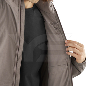 Veste Softshell décontractée pour hommes avec col montant Veste mode d'hiver teinte unie avec fermeture à glissière Service OEM disponible - Product Image 4