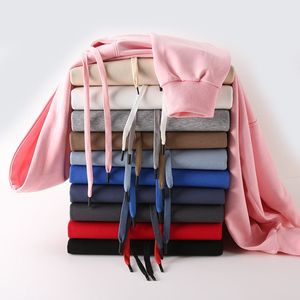 เสื้อผ้าแนวสตรีทวินเทจของผู้หญิงเสื้อมีฮู้ดลายนูนโอเวอร์ไซส์ผ้าฝ้ายผ้าฟลีซทำจากผ้าฟลีซผ้าเกล็ดปลาขนาดใหญ่โลโก้ออกแบบได้ตามต้องการ - Product Image 2