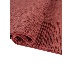 พรมทอสีแดงและสีส้มแบบเรียบจาก Nomadic Threads ทำจากปอกระเจาและป่าน สำหรับตกแต่งบ้าน รุ่น PDJT-761 - Product Image 2