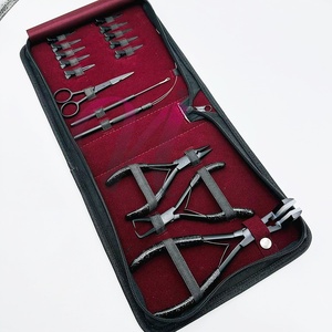 Pince à extensions de cheveux pour le pressage des perles, pince de qualité supérieure, noire mate, pour extensions de cheveux avec poignée scintillante - Product Image 4