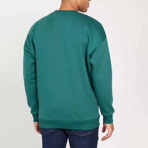 Wholesale Cotton Fabric Pullover Men's Sweatshirts Customize Logo Long Sleeve Drop Shoulder Street Style Sweatshirts <b>For</b> Unisex - Product Image 5