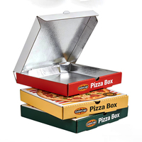 Boîte à pizza personnalisée 33x33 en aluminium, jetable, pour livraison de pizzas, emballage en carton ondulé