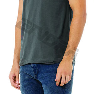 Vente en gros d'usine de t-shirts en coton avec col en V pour hommes t-shirts basiques avec impression de logo personnalisé t-shirts vierges avec col en V pour hommes - Product Image 5