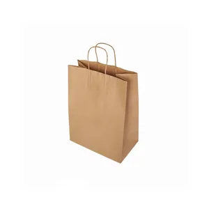 Sacs en papier alimentaire kraft rouge Offre Spéciale sacs d'emballage alimentaire à emporter logo de taille personnalisée résistant à l'usure étanche lavé Kraft