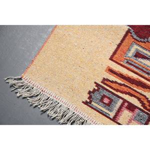 Alfombra Turca Vintage de 2.9x3.9 pies, Alfombra Pequeña de Lana con Diseño de Patchwork Beige - Product Image 3