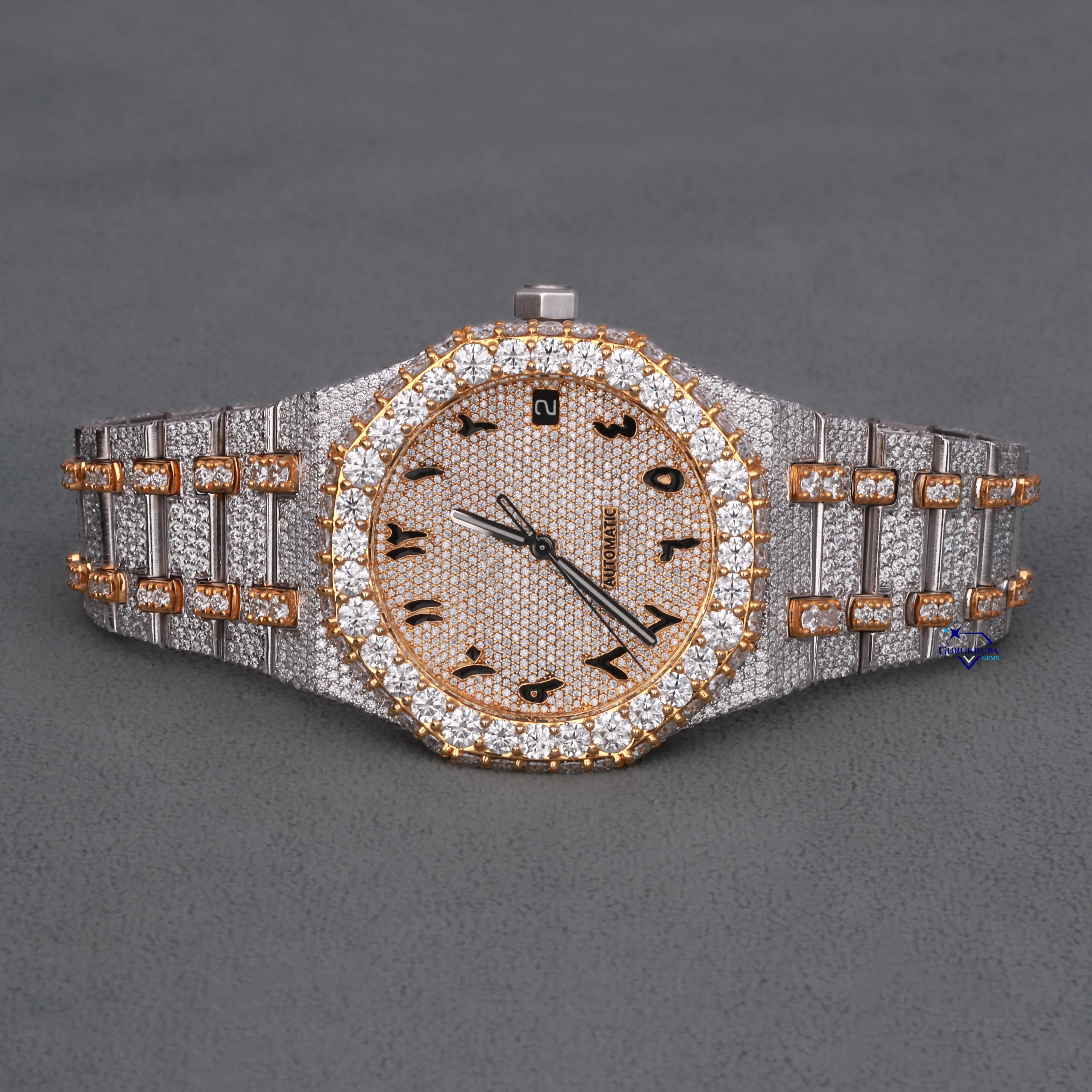 Pass Diamond Tester Trending Aantrekkelijk Lab Gekweekt Diamant Horloge In Roestvrij Staal Met Verbeterde Vvs Helderheid Groothandelsprijs