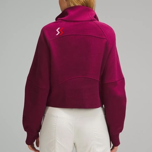 Sudaderas de Manga Larga con Media Cremallera, Ropa de Otoño con Bolsillo para Mujer, Sudadera Corta con Cierre de Cremallera, OEM 2025 - Product Image 2