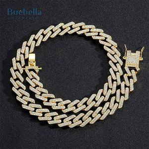 Collier élégant en argent 925 plaqué or 14K pour homme Moissanite 14mm avec diamant glacé Miami Cuban Chain Box Clasp Cadeau pour colliers élégants - Product Image 3