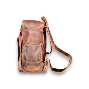 กระเป๋าเป้หนังแท้สำหรับทุกเพศสไตล์วินเทจสีดำพร้อมกระเป๋าเดินทางใส่แล็ปท็อปแฟชั่นลายลูกอม - Product Image 2