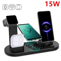 Base de Carga Inalámbrica de Alta Calidad, 15W, Universal, 3 en 1, Estación de Carga Rápida