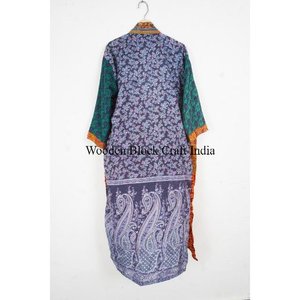 Kimono Elegante de Seda Reciclada Vintage, Estilo Sari Indio, para Uso Diario, Nocturno, Regalo para Ella, Ropa de Dormir, para Damas de Honor, o como Pareo de Playa - Product Image 5