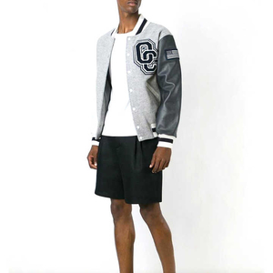 Fabricant OEM, veste universitaire de haute qualité, veste universitaire de style lettreman, patchs brodés personnalisés, manches en cuir, vestes universitaires pour hommes - Product Image 3