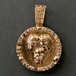 Pendentif personnalisé en forme de crâne à 3 visages en argent sterling 925 VVS Moissanite Pendentifs fins de style Hip Hop pour hommes - Product Image 5