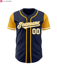 Ensembles de maillots de baseball et de softball à sublimation bicolore authentique blanc-or royal pour hommes et femmes - Product Image 4