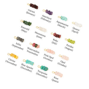 Charmes de pierre de naissance en quartz rose brut naturel plaqué or rose, pendentifs mensuels en pierre pour la fabrication de bijoux - Product Image 2