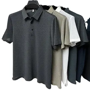 Camiseta de Manga Corta de Punto para Hombre, Nueva, de Verano, de Alta Calidad, Fresca, Transpirable, de Secado Rápido, Cuello en V, Informal de Negocios, para Deportes al Aire Libre - Product Image 1