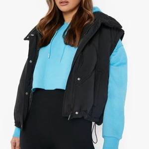 เสื้อฮู้ดแขนยาวผ้าฝ้ายผู้หญิงเสื้อครอปมีฮู้ดเสื้อผ้าแฟชั่นสีพื้นมาใหม่ - Product Image 2