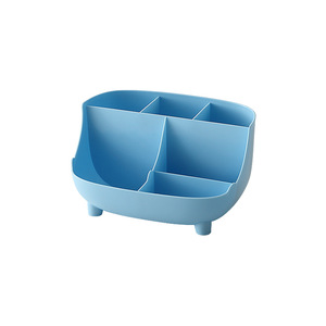 KE XIN Creative desktop storage pen brush pot large capacity multi-grid stationery plastic storage box gift printed logo