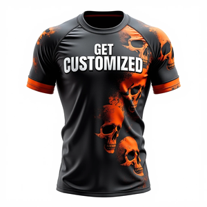 Protector de erupción personalizado con mangas cortas o completas diseñado para combate y entrenamiento con fuerte compresión kimono de jiu jitsu - Product Image 4