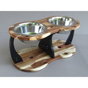 Bol pour chien décoratif en bois et métal, qualité exclusive, design attrayant, pour nourriture et eau, directement de l'usine - Product Image 1
