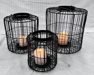 Elegantes candelabros de hierro hechos a mano, elegantes farolillos de Metal, tarros, capa de polvo negro, accesorios decorativos para el hogar para Navidad - Product Image 1