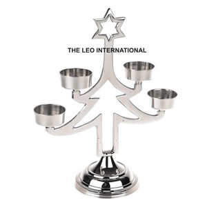Bougeoirs en métal à détails ornés pour Noël, design d'arbre de Noël, mariages ou événements de luxe, style d'ambiance durable - Product Image 4