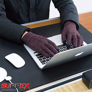 Custom Winter <b>Touchscreen</b> Knit <b>Gloves</b> Thermal Anti-Slip Warm Outdoor Eco-Friendly Full Finger Soft Stretch Windproof Cold - Product Image 2