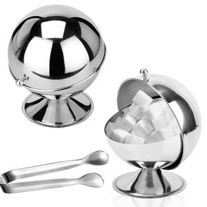 Azucarero de Acero Inoxidable con Tapa Abatible y Base de Pedestal (Acabado Pulido) - Product Image 3