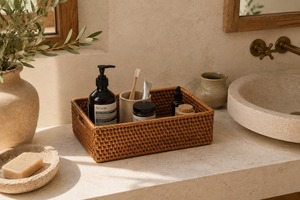 Handwoven <b>Wicker</b> <b>Storage</b> <b>Basket</b> Handmade <b>Storage</b> <b>Baskets</b> Natural Rattan Modern Multifunction Made in Viet Nam - Product Image 4