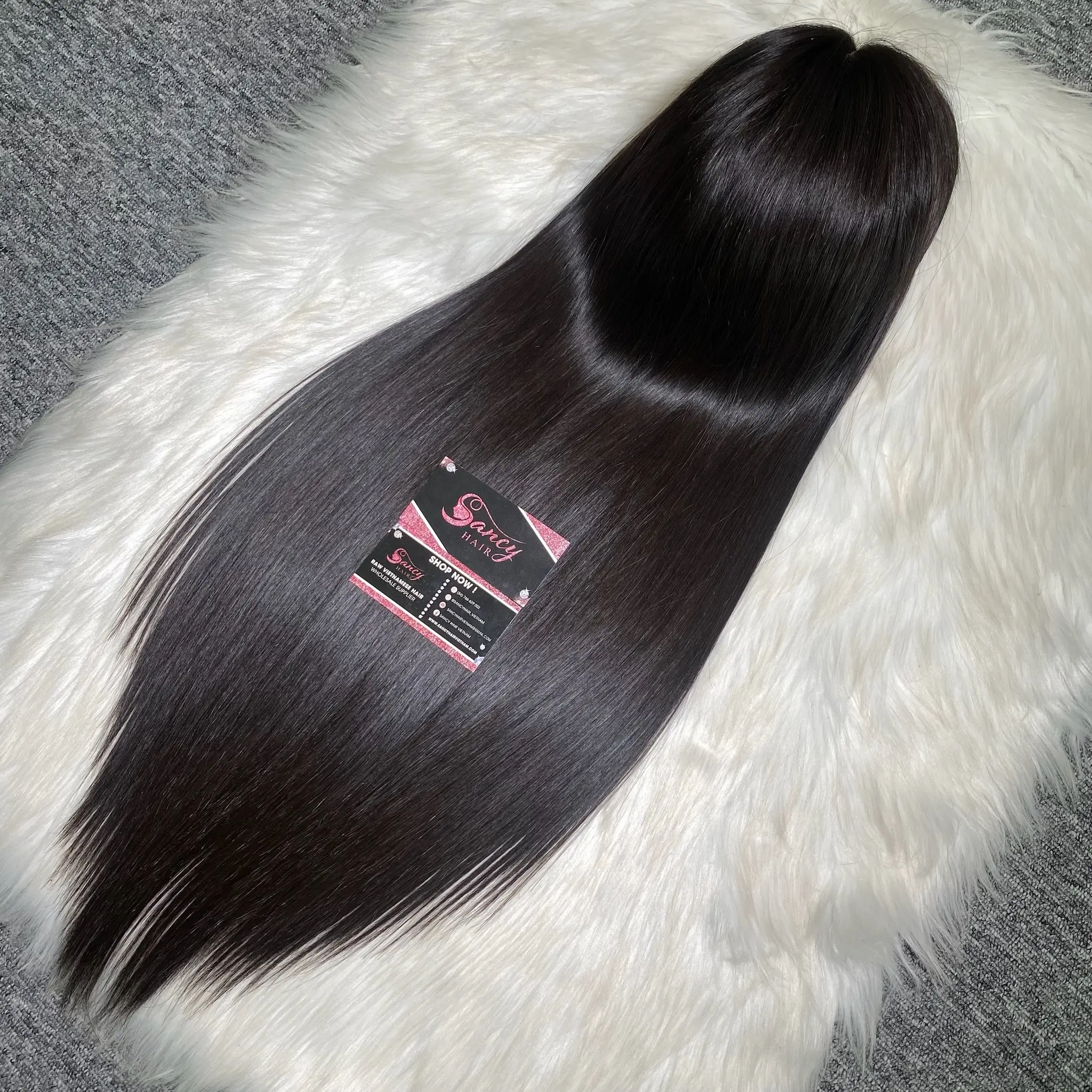 Готовые к отправке человеческие волосы парики 100% сырые вьетнамские волосы натурального черного цвета прямые волосы длина от 8 "до 40" дюймов