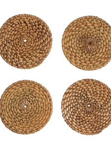 ชุดที่รองแก้วหวายสานด้วยมือถาดรองแก้วและแผ่นรองแก้วสำหรับดื่มแก้ว - Product Image 6