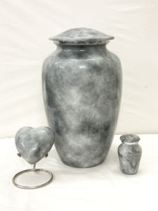 Urnas de cremación para adultos Premium Elegance travertino con aspecto de mármol para funerarias con bolsa de terciopelo gratis - Product Image 2