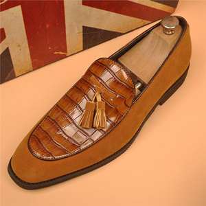 Mocassins en cuir décontractés pour homme, sur mesure, 2025, bout pointu, faciles à porter, style formel rétro - Product Image 3