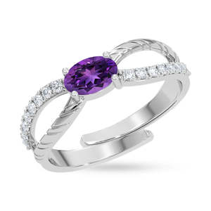 Anillos de Plata de Ley 925 de Primera Calidad para Mujer, Chapados en Rodio con Amatista o Circonita, Joyería para Hombre para Regalo - Product Image 1