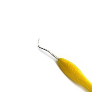 Instruments dentaires, curette parodontale manuelle à manche en silicone, chirurgicale, couleur jaune, usage hospitalier, classe I, fabrication au Pakistan, ensemble - Product Image 2