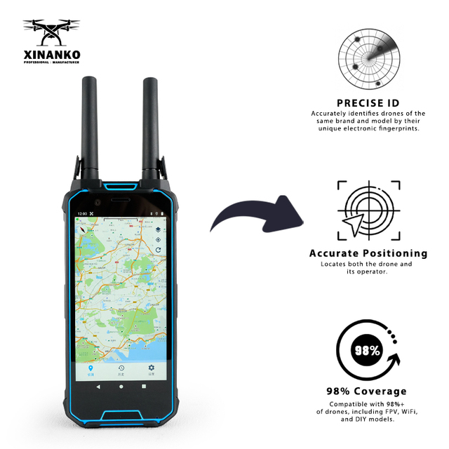 Drone Detector 1-3km Handheld Drone Detection System Long Range Positioning Equipment and Detection UAV Signal Drone Detector