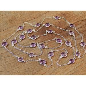 Collier en argent sterling 925 fait à la main avec lunette en améthyste naturelle pendentif de mode bijoux cadeau pour les femmes - Product Image 3