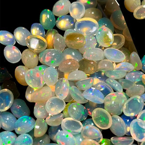 Cabujones de ópalo de fuego etíope 8x10mm Corte ovalado Piedras preciosas naturales blancas Pedido mínimo 100 quilates - Product Image 1