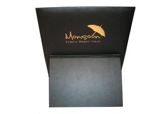 Cubierta de cuero PU para menú de restaurante, soporte de menú hecho a mano con logotipo en relieve, nuevo estilo - Product Image 3